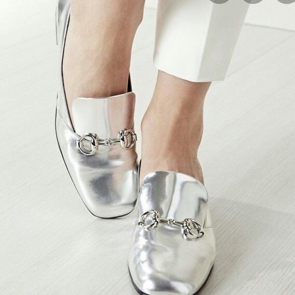 gucci metallic loafers